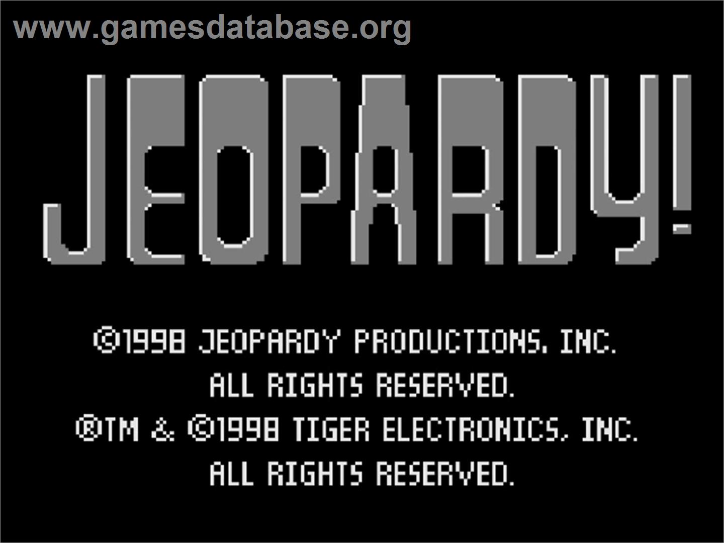 Jeopardy! - Tiger Game.com - Artwork - Title Screen